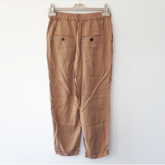 ZARA TROUSERS WITH TURN-UP HEM TENCEL LYOCELL - Picture 6 of 6